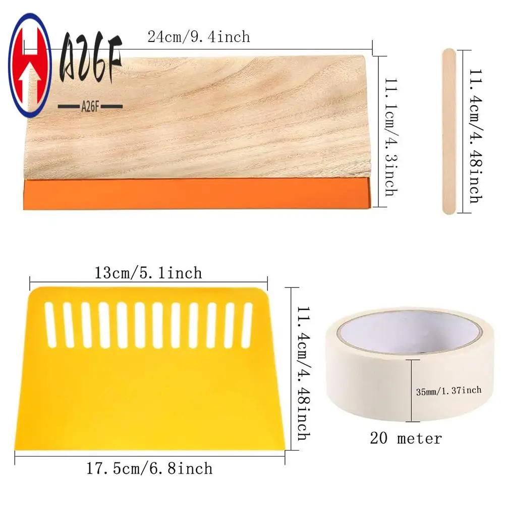

A26F-Screen Printing Starter Kit, 10 X 14 Inch Wood Silk Screen Printing Frame With 110 White Mesh, Screen Printing Squeegees