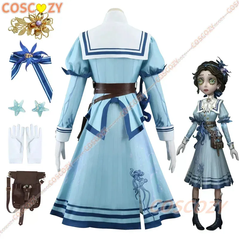 

qq34Identity V Эмили Дайер Костюм Доктора Игра Великолепная Униформа Консервированный Цветок Косплей Реквизит Головные Уборы Пояс Сумка Аксессуар