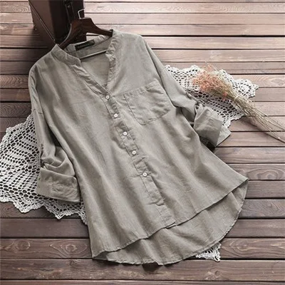 White Cotton Long irt Women Summer Clothes irt Dr Casual Commute Sle Pure Color Loose Fit Mid-Length Sve