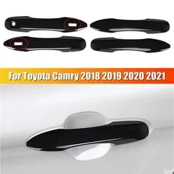 For Toyota Camry 2018-2023 2019 2020 2021 2022 Carbon Fiber Car Sticker Door Handle Cover Trim Accessories Protect Decoration