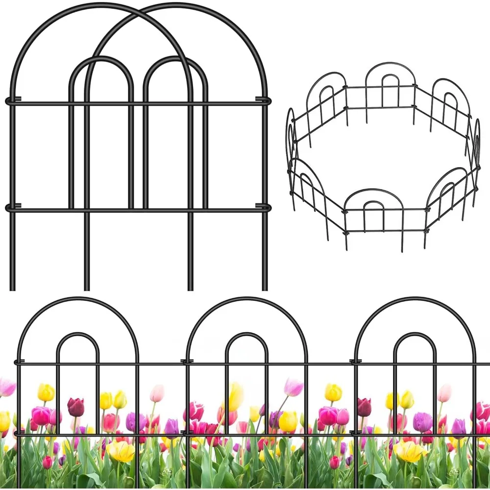 

35 Panels 18in(H)×50ft(L) Decorative Garden Fences and Borders for Dogs Garden Fencing Animal Barrier No Dig Rustproof Metal