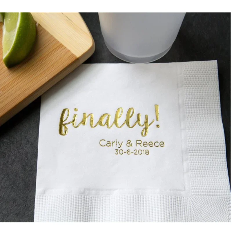 

Custom Wedding Napkins Finally Mr and Mrs - Personalized Wedding Napkins, Rehearsal Dinner, Engagement Party, Custom Bar Napkins