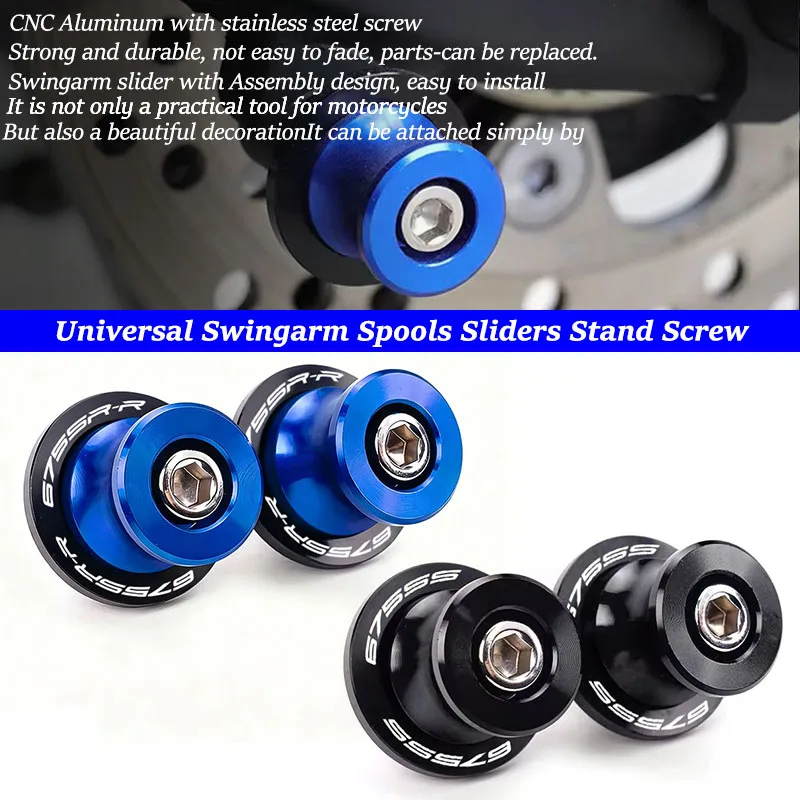 For 675SRR 675 SR-R 675 SRR 675 2024 2025 Motorcycles Accessories 10MM Swingarm Spools Rear Stand Screws Sliders
