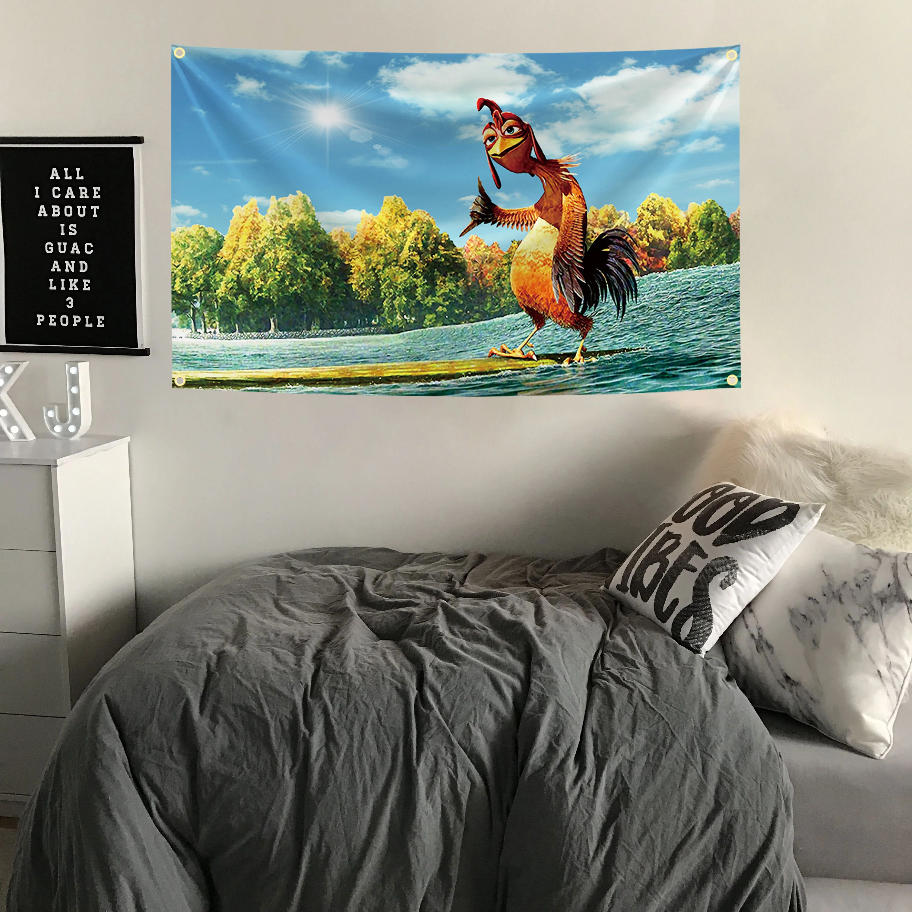 90x150 cm Pollo Joe Surfs Up Divertente Meme Bandiera Astratta Cartoon Art Design Arazzo Colore Appeso a parete Bandiera per la camera da letto