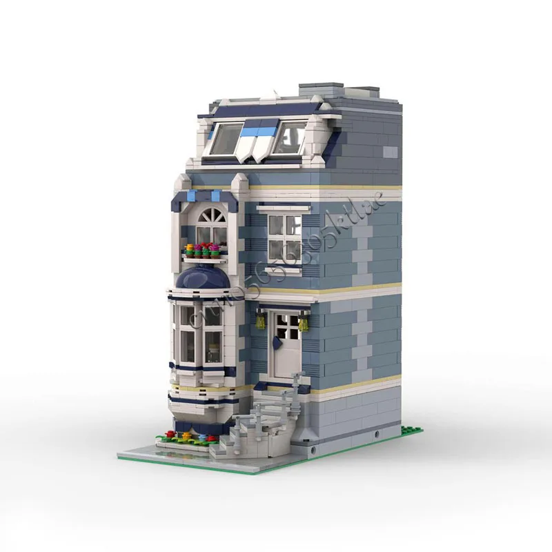 1952 PCS Street View Series Tre Storie Modulare Townhouse Building Block Modello Giocattoli di assemblaggio educativi per i regali del festival dei bambini