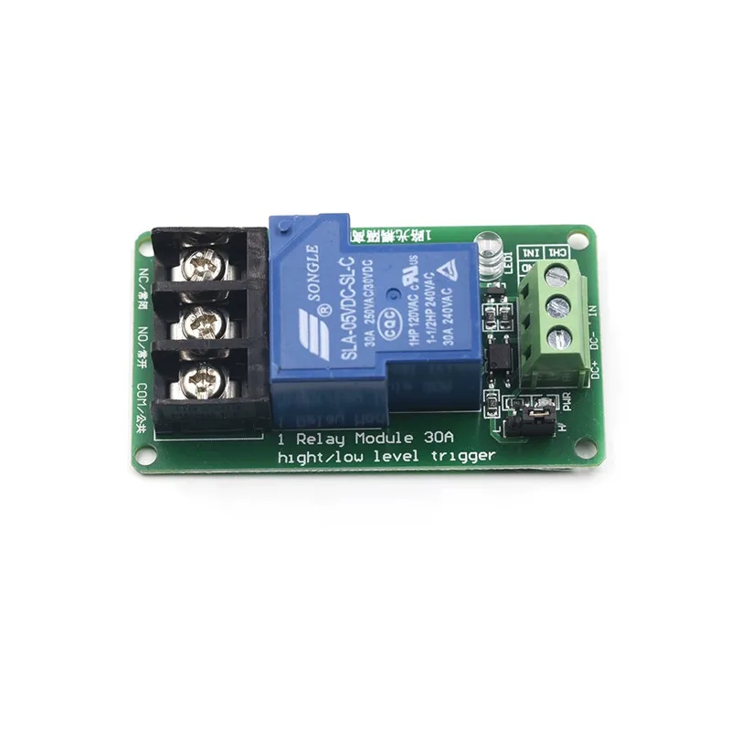 ONE 1 Channel Relay Module 30A with Optocoupler Isolation 5V 12V 24V Supports High and low Triger trigger