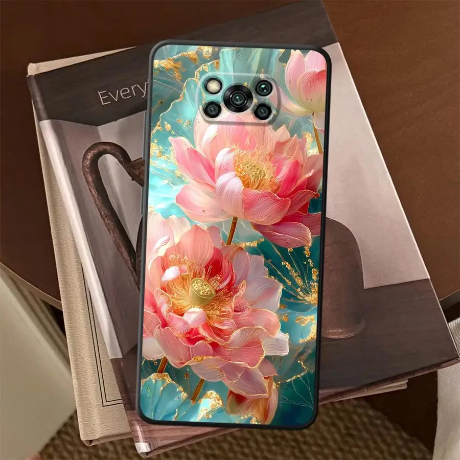 Beautiful Lotus Flowers Case for Xiaomi Poco F8 F3 C50 C61 C75 X3 X4 X5 X7 Pro F1 M3 M4 M7 M5 Funda Phone Cover C71 view 4