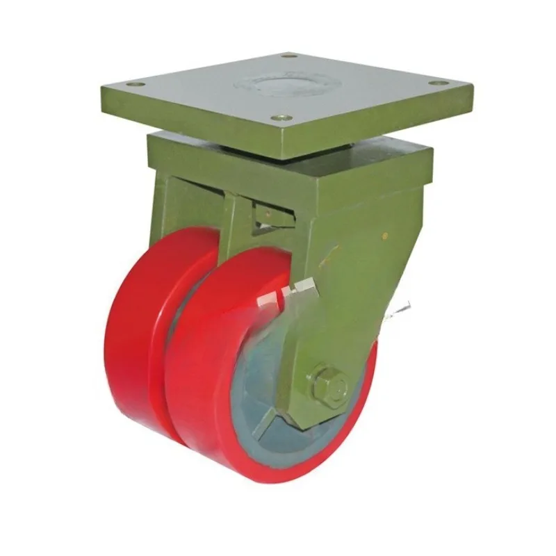 Red Polyurethane Heavy Duty Double Row Wheel Industrial Caster Universal Wheel