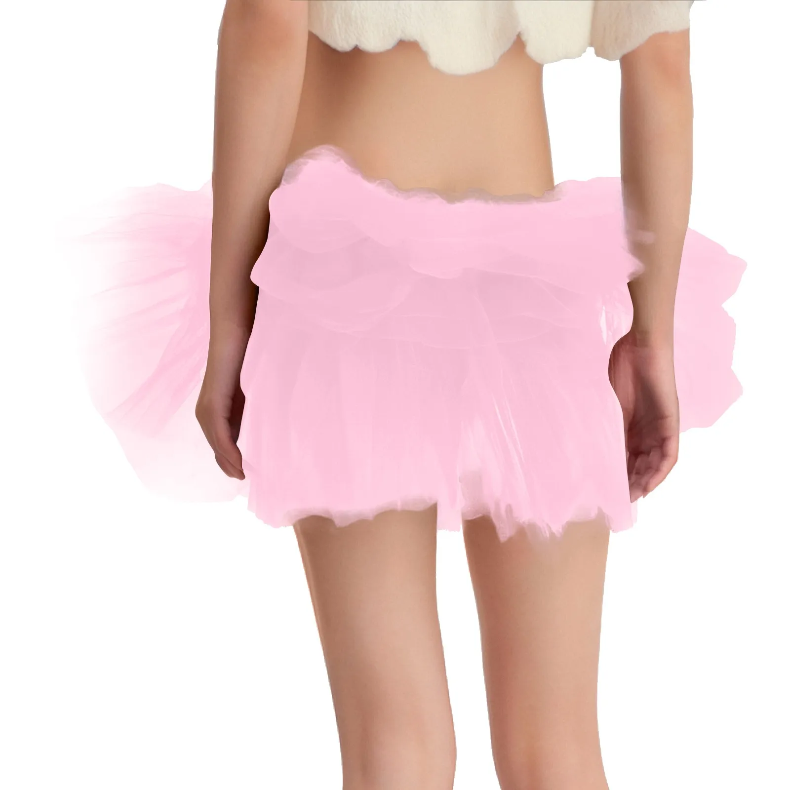 

Summer 2025 Trend Woman Skirt Women'S Fashion Solid Color Half Skirt Party Ballet Puff Skirt Mesh Skirt Women'S Miniskirts