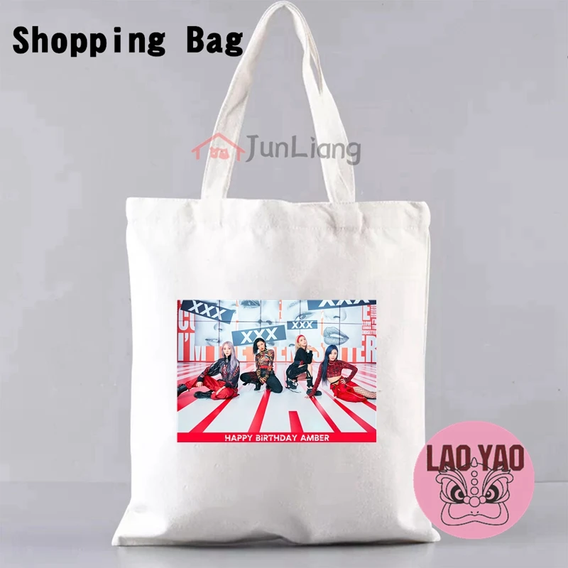 Birthday Gift Canvas Tote Bag for Women Mamamoo Sistar Shopping Bags Shopper Aesthetic Woman Cloth Totebag