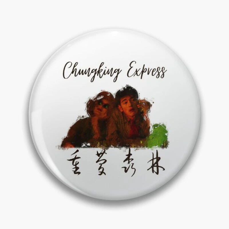 Retro Classic Movie Chungking Express Cartoon Button Pin Wong Kar-wai Drama Creative Art Brooch Badge Fans Bag Accessories 58mm