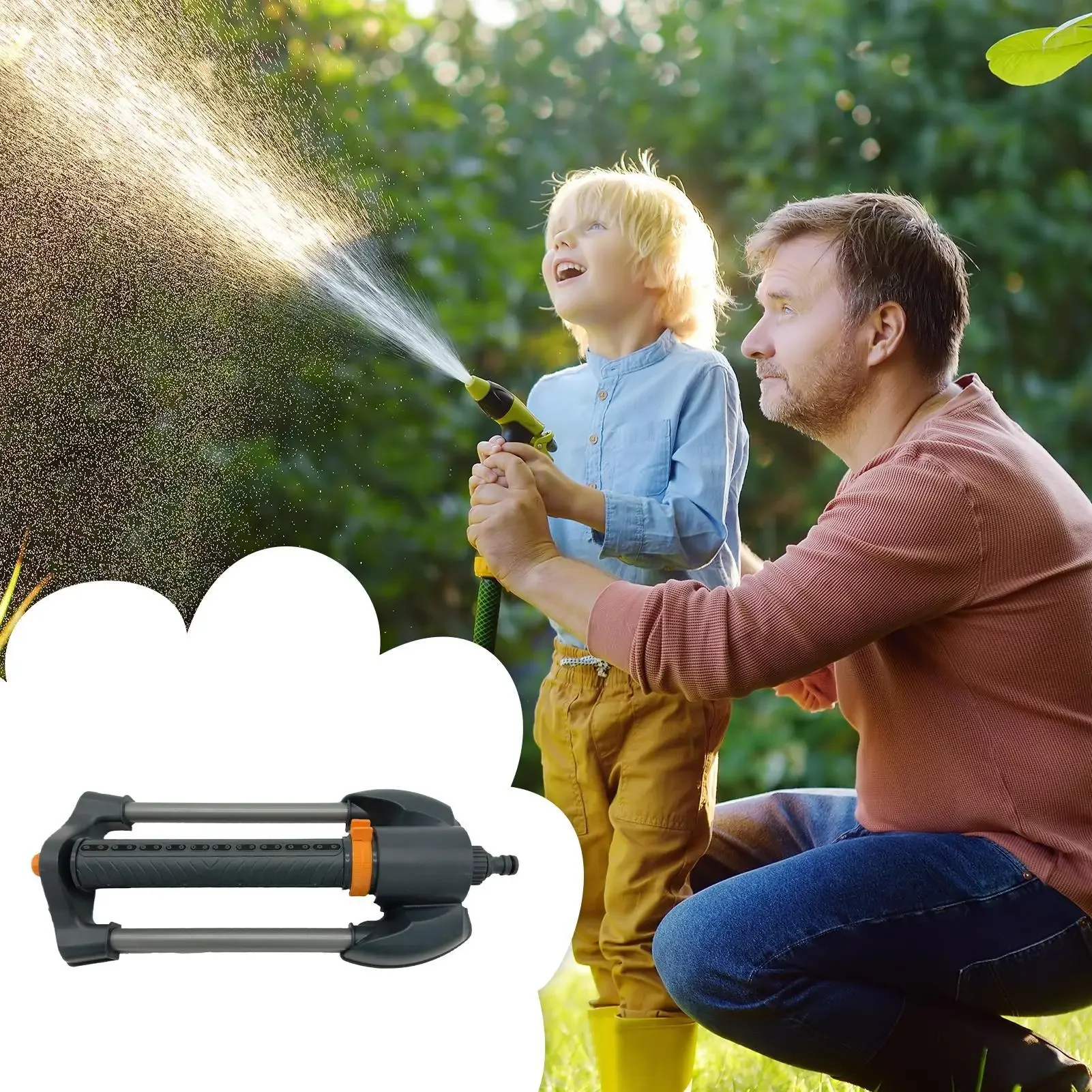 Water Sprinkler Oscillating Garden Watering Tool Yard Sprinkler For Outdoor Greenhouse Farm Landscape Raised Bed Agricultural