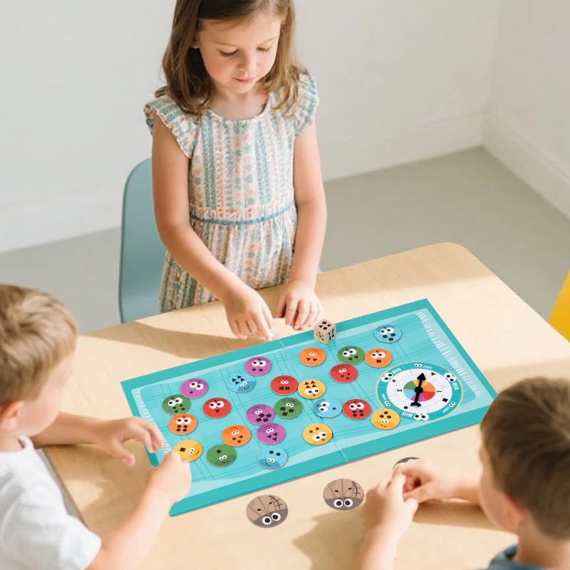 Kids Board Games Toy for Education Insect Master Color Matching Parent-Child Mindfulness Shape Number Exercise Interactive Toy