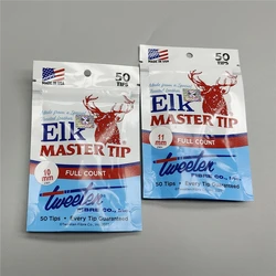 Snooker Tips 10mm 11mm 50pcs Medium Hard Original Tweeten New ELK Master Leather Tips Made in USA Snooker & Billiard Accessories