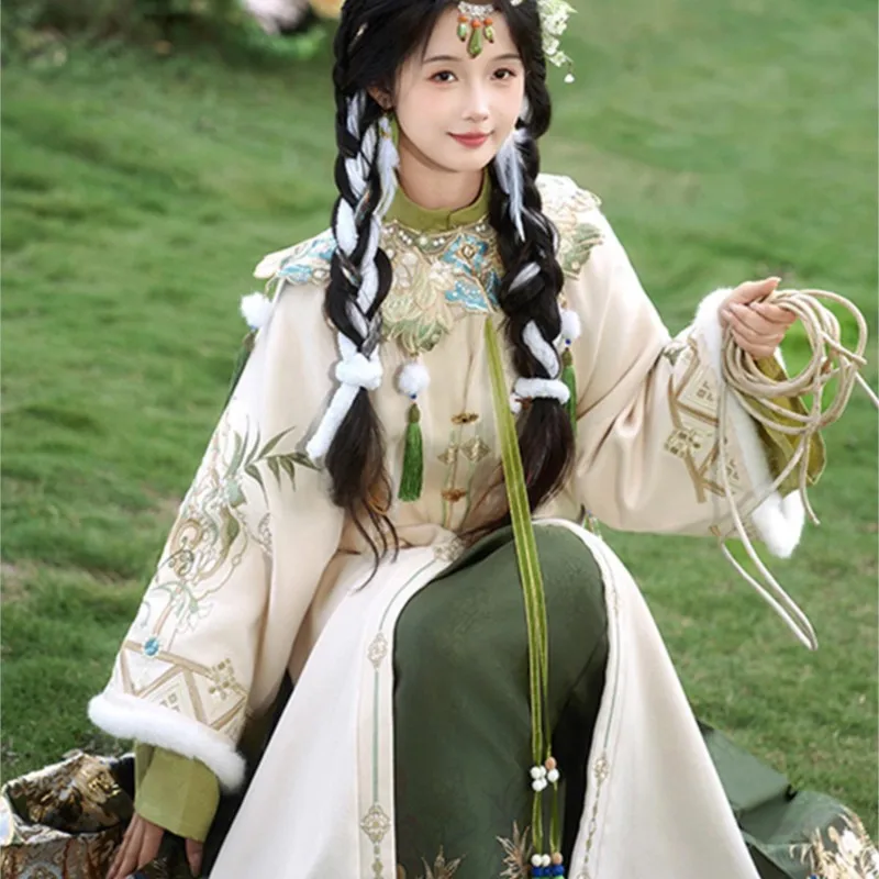 Hanfu female weaving gold skirt shoulder heavy industry embroidery set