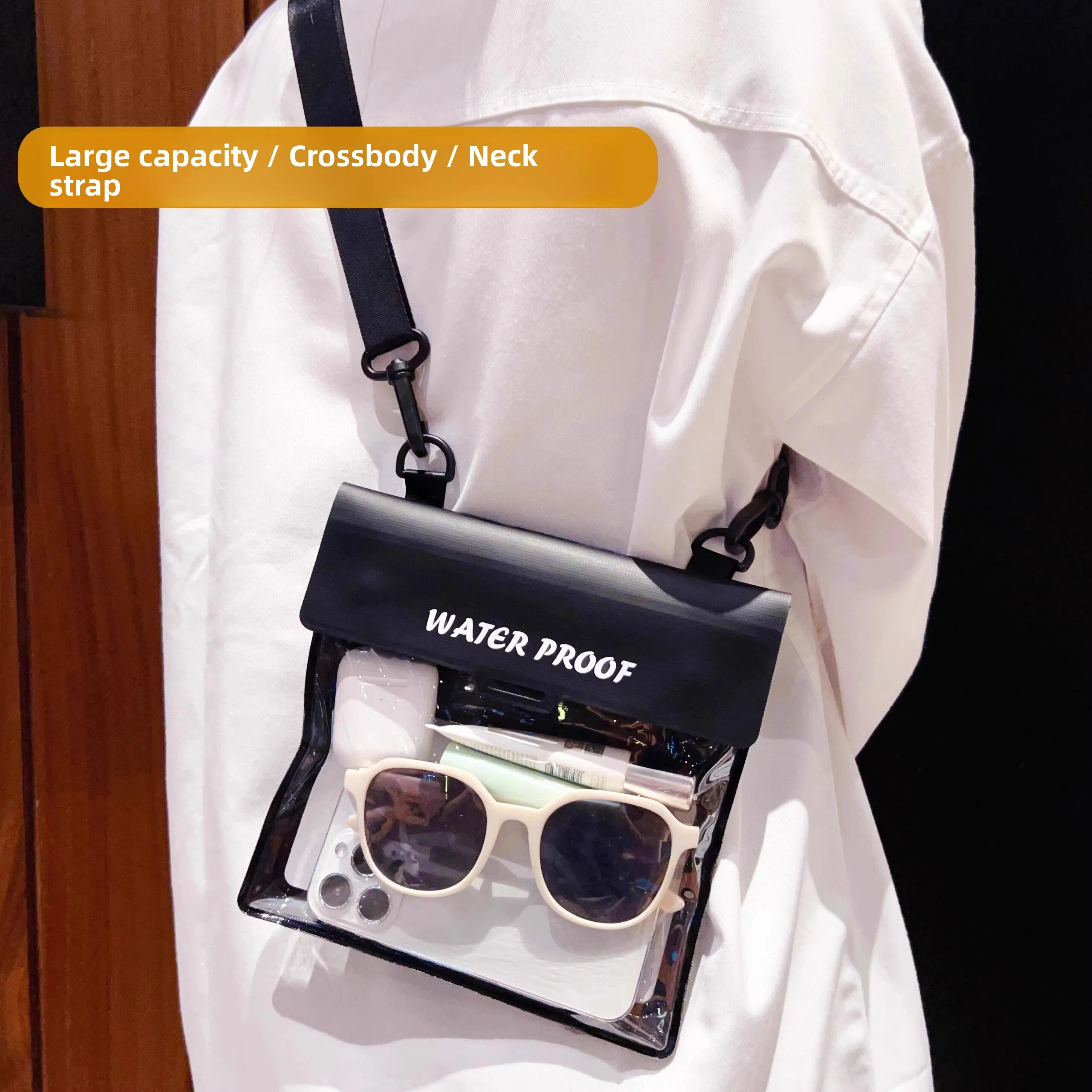 

Large Capacity Waterproof Phone Bag for Swimming And Diving Thermal Spring Rafting Beach Photography Women's Crossbody