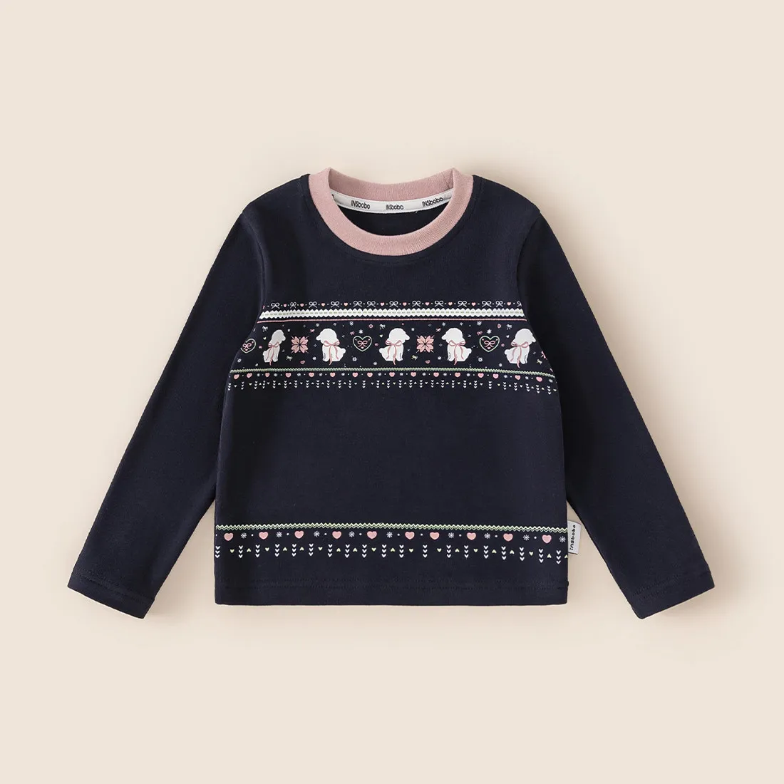 Autumn and winter baby girl clothes kids tops long sleeved warm sweater Cute puppy pattern knitted sweater