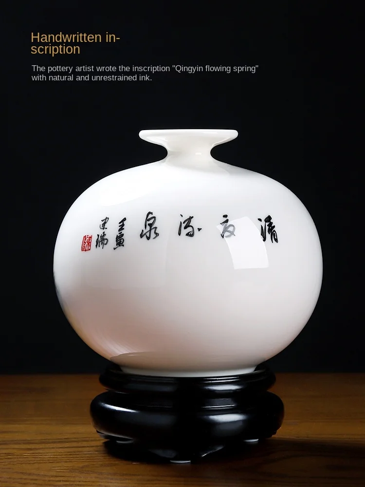 High-end Ceramic Vase for Living Room Study Club Hotel Decoration  Landscape Style Hand-painted Classical New Chinese Style