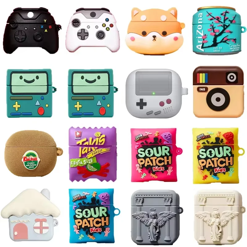 

3D Candy Silicone Earphone Case For Airpods 4 2024 Cute Cartoon Snacks Box Cover For Airpods 1 2 Pro 2 Cover For Airpods 3 2021
