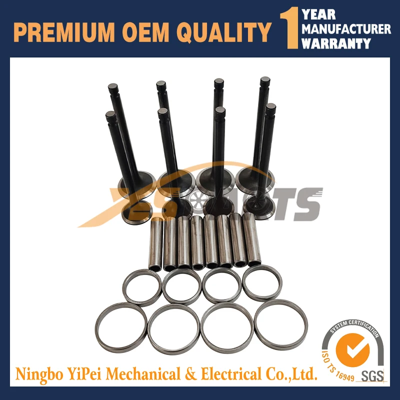 1 Set Intake & Exhaust Valve & Guides for MITSUBISHI S4Q2 S4Q Engine