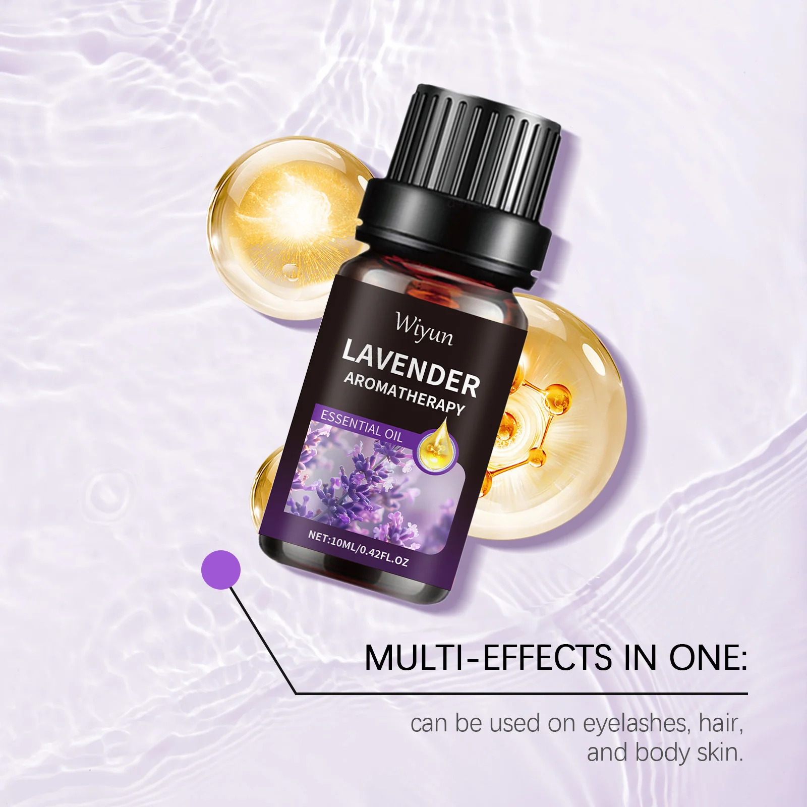 Lavendel Essentiële Olie Anti-kroezen Reparatie Beschadigd Haar Verbeteren Uitstraling Hydraterende Voedende Gezichtshuid Wimpergroei Serum