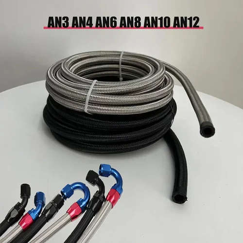 Manguera de combustible Universal de alta temperatura para coche, línea de Gas y aceite, tubería trenzada de acero de nailon, manguera de freno de radiador, tubos de combustible, manguera de carreras