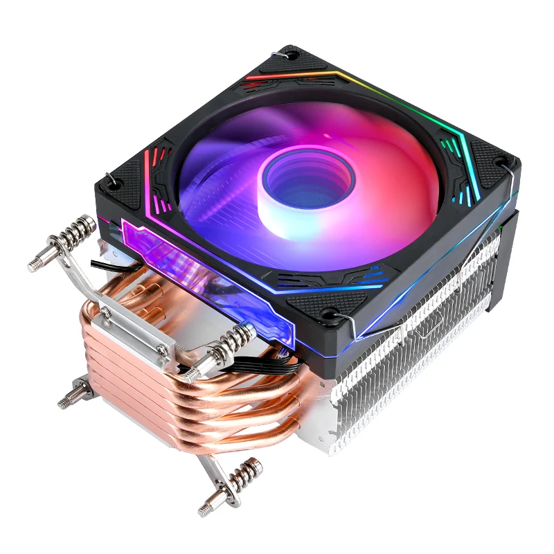 Мощное охлаждение ПК x99Processor Вентилятор-кулер для процессора 120 мм 4-контактный ШИМ Интеллектуальный контроль температуры RGB Световой эффект Совместимость Intel