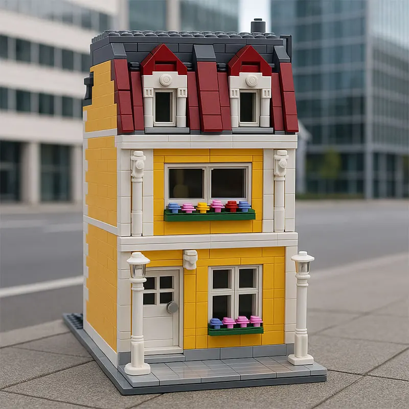 

В наличии MOC-96365 992 шт. модульный оранжевый дом DIY мелкие частицы сборка строительные блоки развивающая игрушка модель подарочный набор Орname