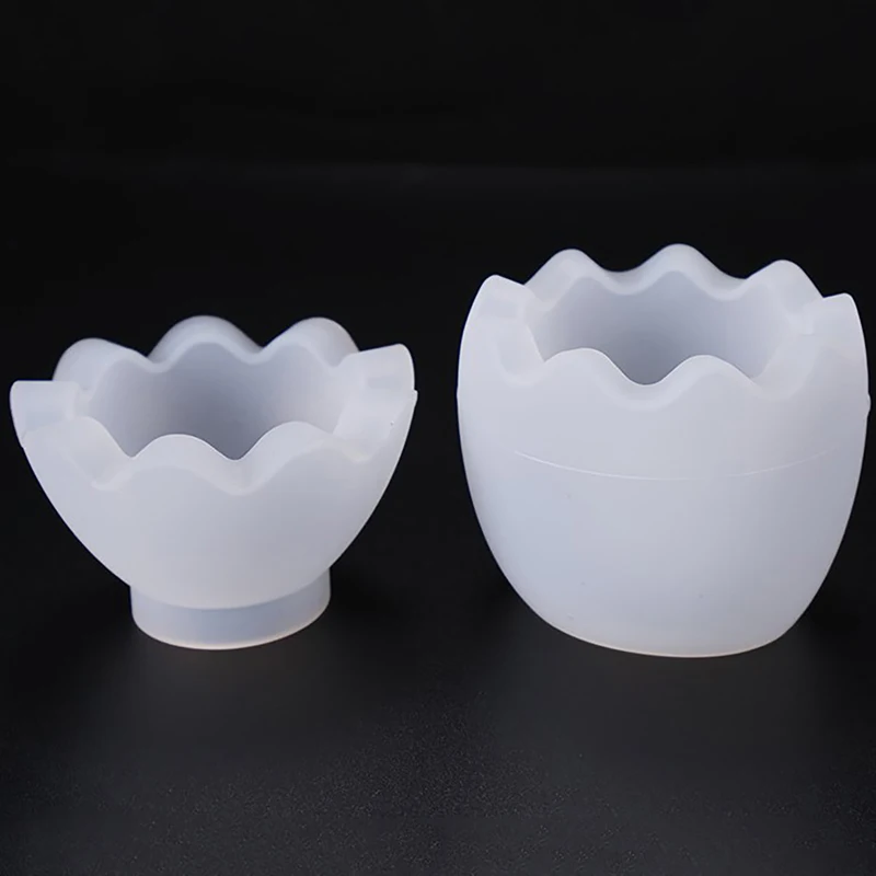 Egg Shape Candle Jar Mold Storage Box Silicone Mold with Lid Egg Candle Cup Gypsum Dripping Mold Craft Making Molds Decoration