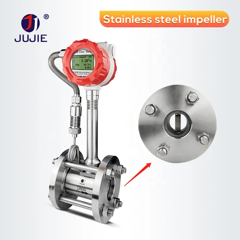 Gas Flow Meter Vortex Flowmeter High Accuracy Stream Oxygen Compressed Air Flow Meter RS485 4-20mA