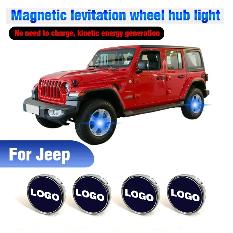 

Hub Light Car Wheel Caps Light Center Cover Lighting Cap Floating Illumination LED auto For Jeep Renegade Wrangler JK JL