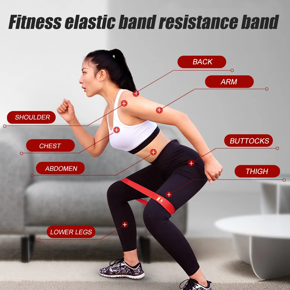 BraceTop 5Pcs/Set Resistance Loop Exercise Bands, Fitness Elastic Band Resistance Band Gym Yoga Pull Tpe Hip Training Supplies