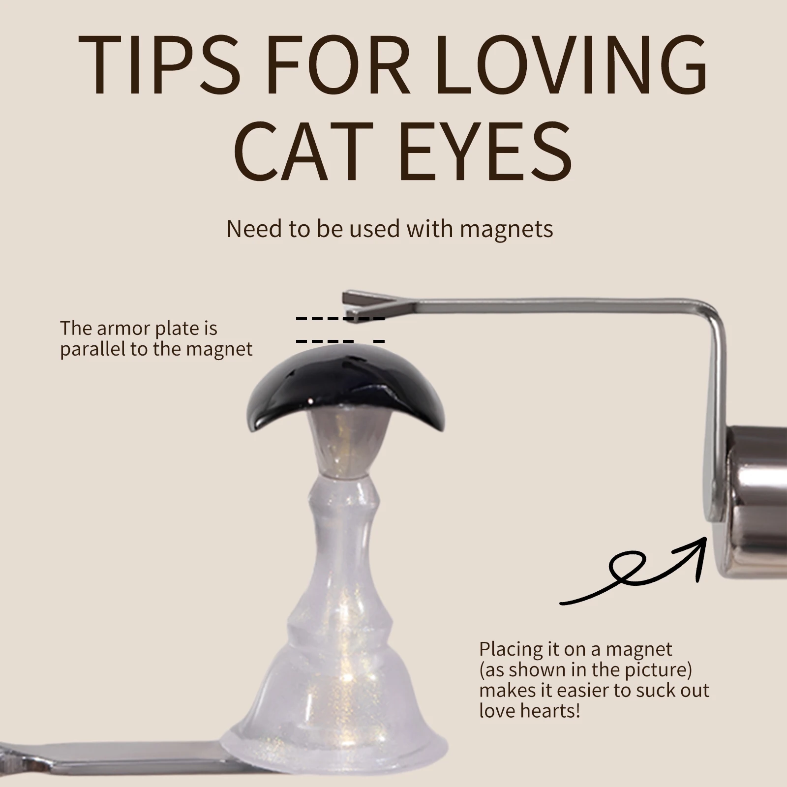 2 個の 3-in-1 多機能マグネット、ラブマグネット付き、超強力な磁力、マニキュアライン効果に適したネイルアートツール