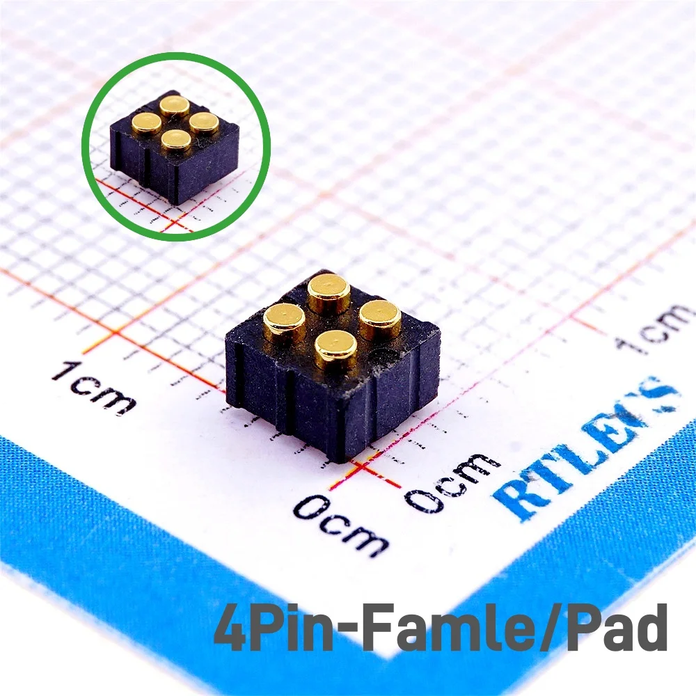 Pogo Pin Connector Female Pad 2.0 MM Pitch Grid 4 6 8 10 12 Position Height 3.6mm Dual Row SMD Male PCB Header Plug Gold Plated