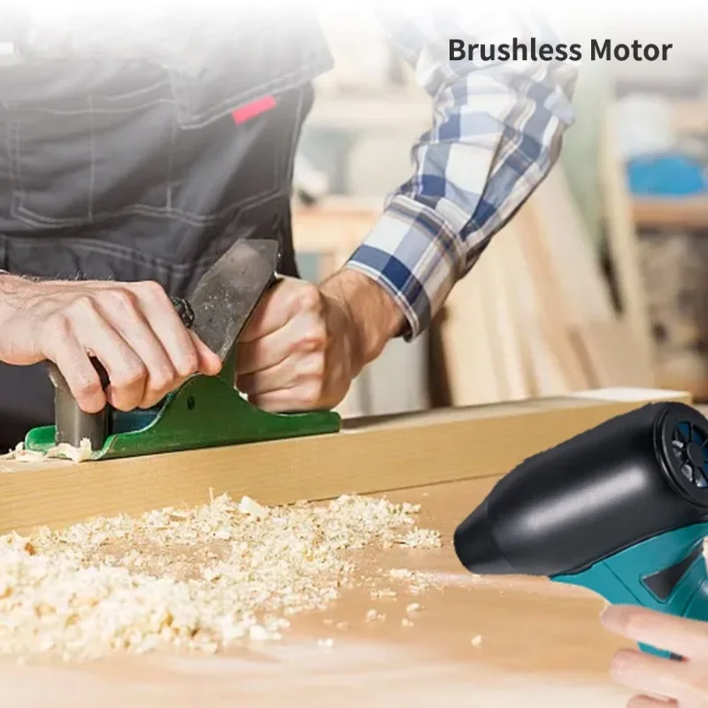 Ventilador turbo elétrico sem escova, 4 engrenagens, violento, secador de carro, pistola de ar portátil, soprador para bateria makita de 18v