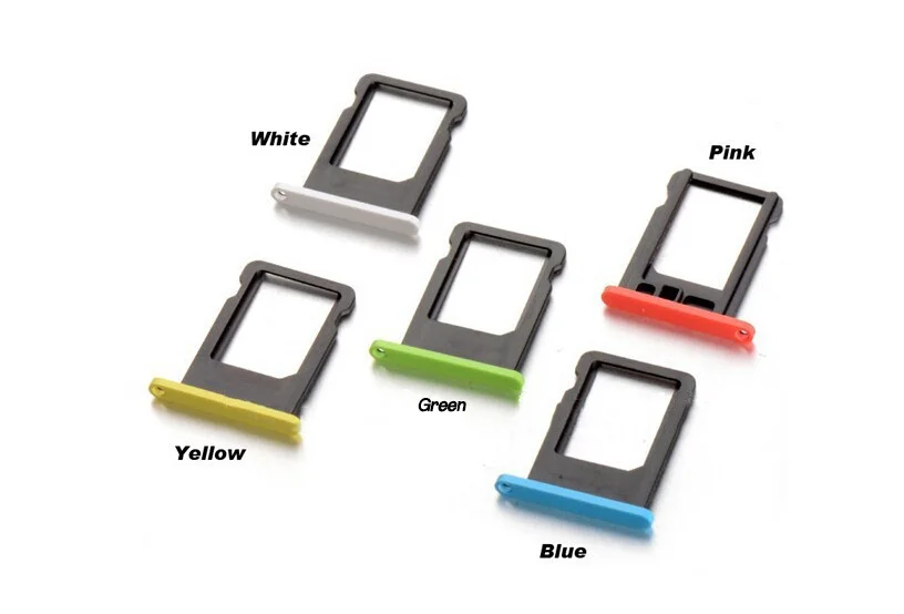 Retail 5th Colorful Sim Card Tray for iPhone 5C Sim Card Slot Card Slot Holder adapter Socket Replacement repair parts