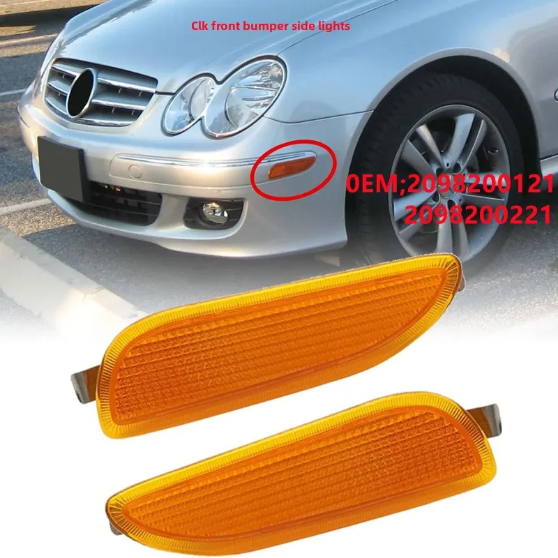 Side Marker Small Amber Light for Mercedes-Benz CLK Front Bumper L2098200121 R2098200221