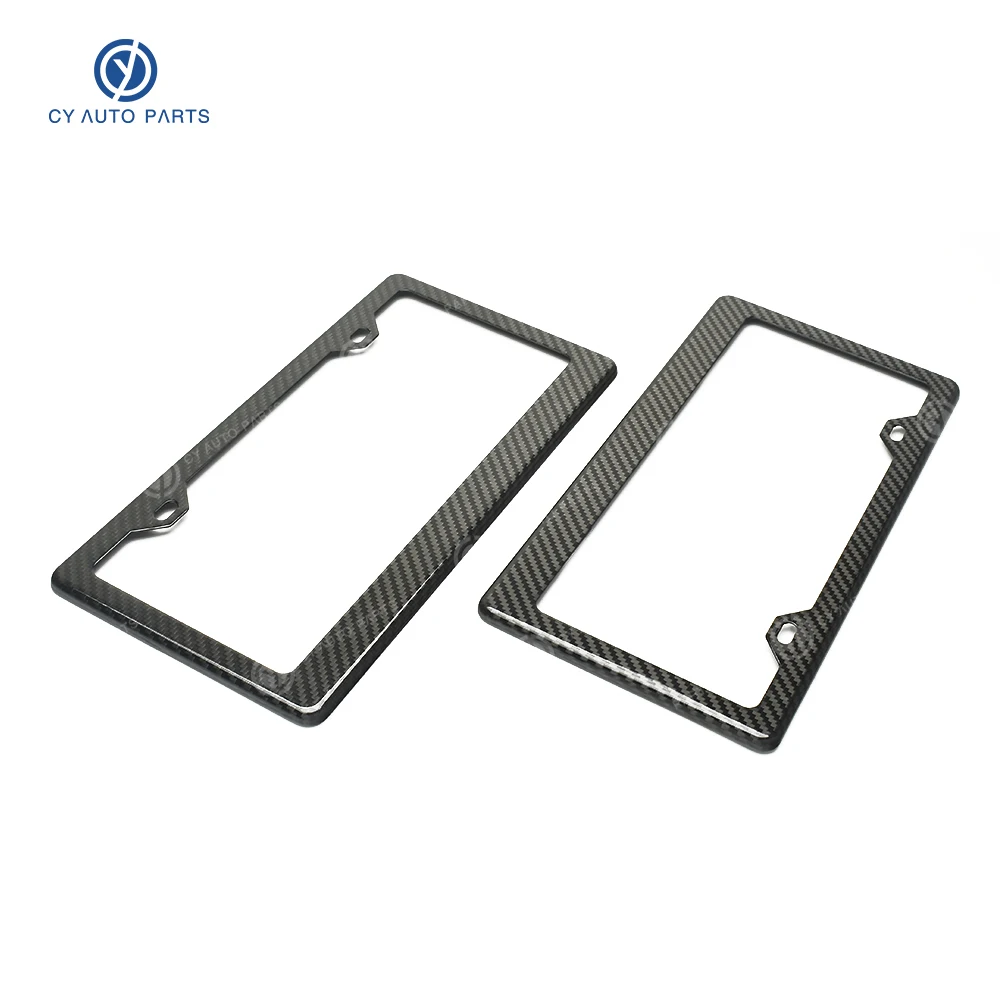 Custom logo Carbon Fiber Forging grain License Plate Frame Tag Cover Protection Rack Standard for US Vehicles