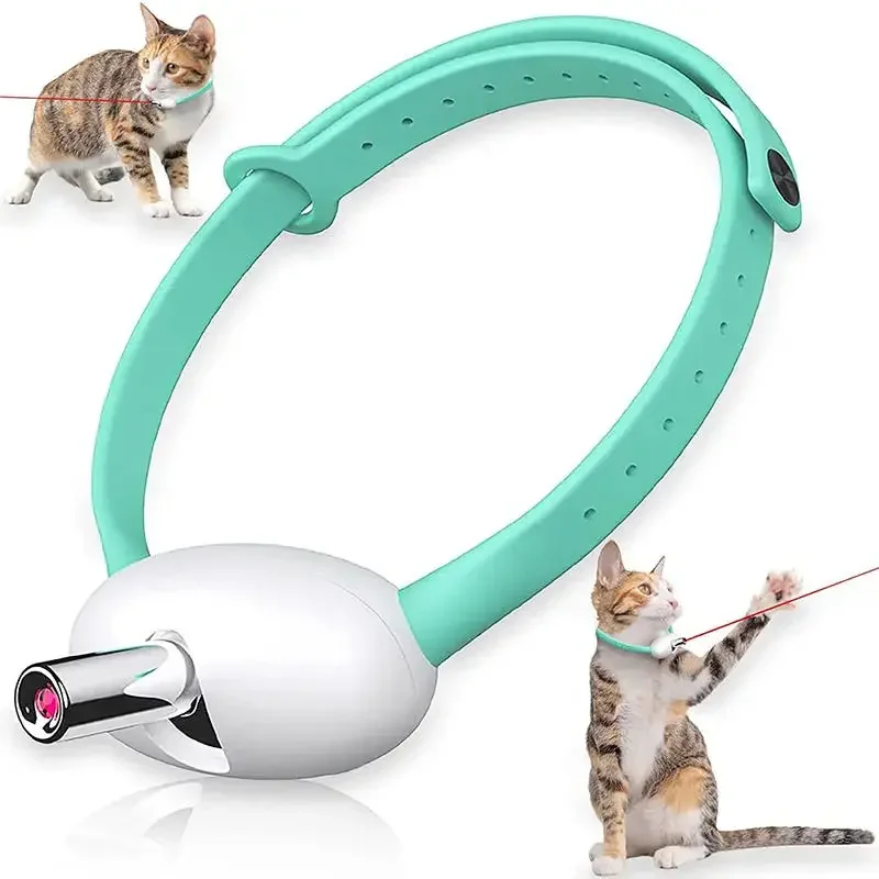 Laser inteligente para gatos, coleira elétrica, brinquedos ajustáveis para gatos, treinamento de exercício interativo, máquina de corte de cabelo recarregável por USB T