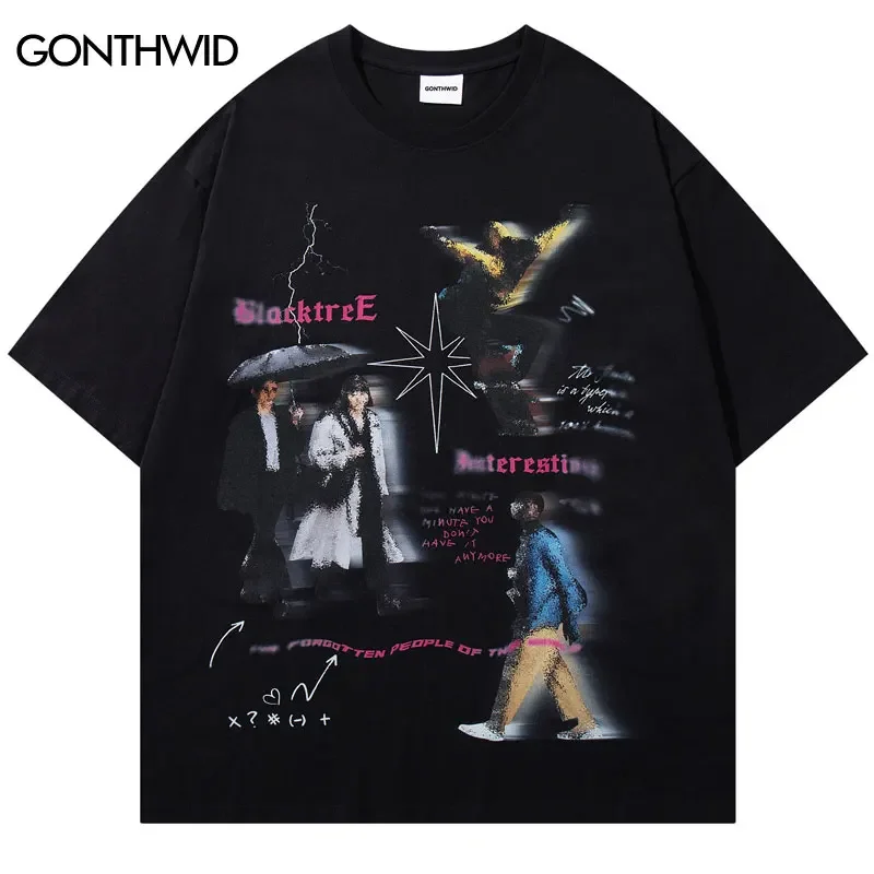 

Men T-Shirt Streetwear Hip Hop Graphic Printed Short Sleeve Tshirt Harajuku Baggy Punk Gothic Shirts Vintage Casual Cotton Tops