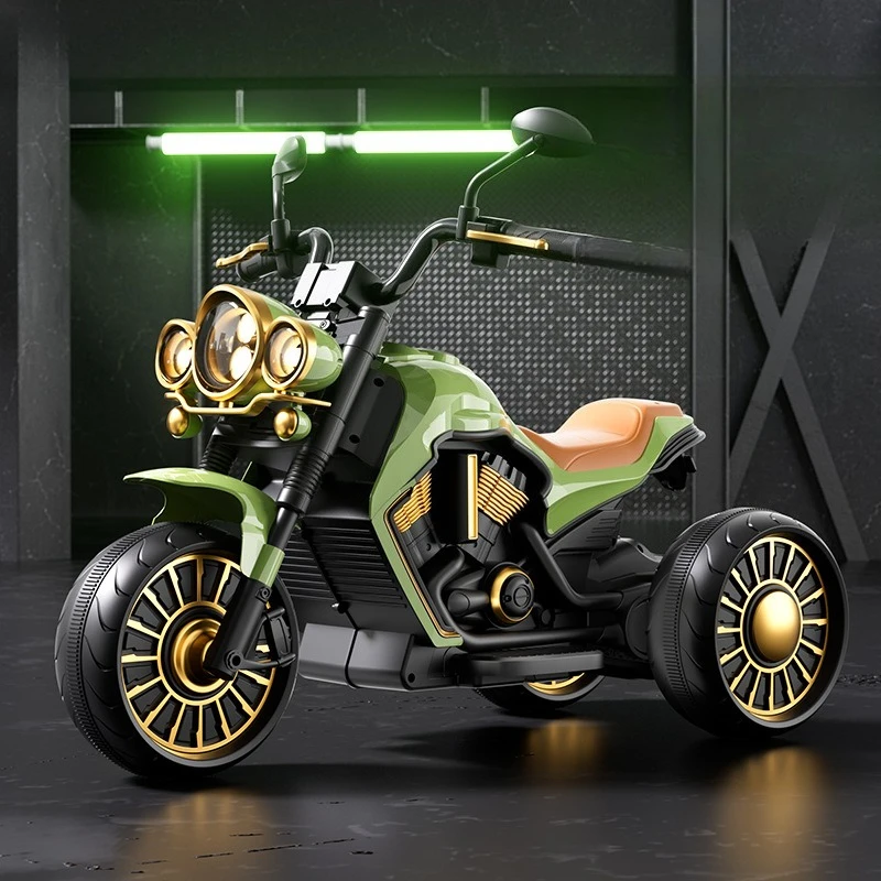 Trójkołowy elektryczny rower dla małych dzieci w wieku 1–6 lat Szerokie opony Konstrukcja uchwytu Zdalne sterowanie Akumulatorowy motocykl dla dzieci ‌