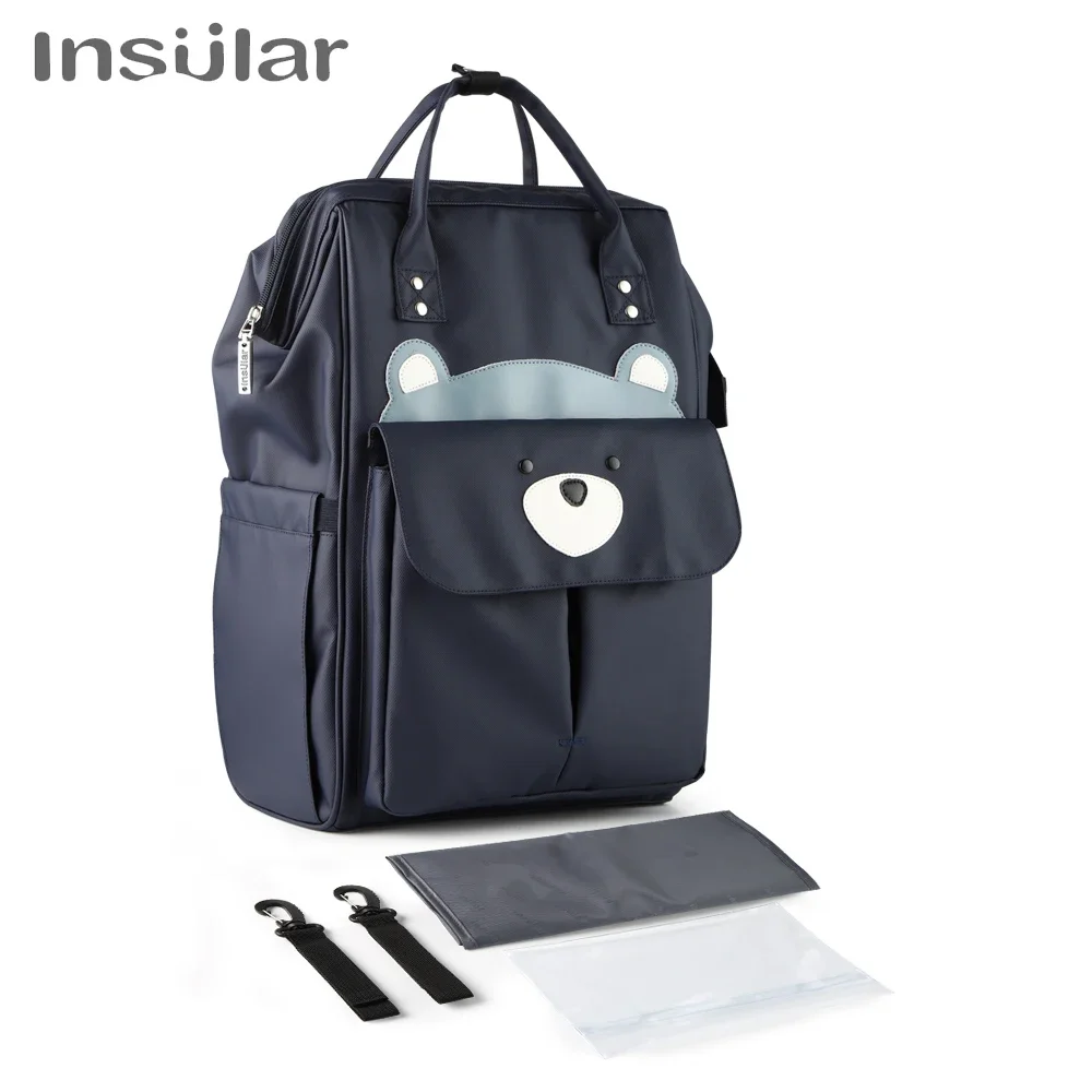 Insular Cartoon Design Diaper Bag Backpack Waterproof Mommy Maternity Nursing Bag Large Capacity Travel Stroller Bag