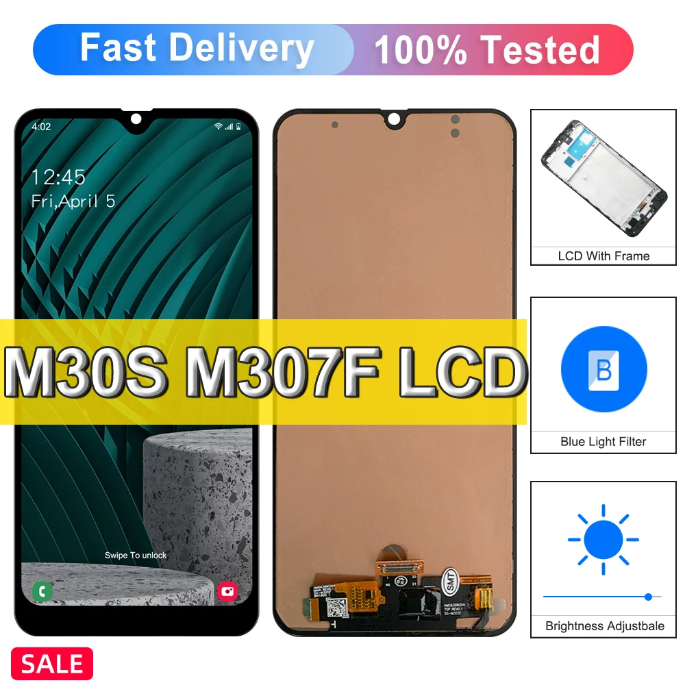 TFT 100% Tested For Samsung Galaxy M30s LCD Display Touch Screen Digitizer with Frame For Galaxy SM-M307FN/DS M307F M3070 Screen