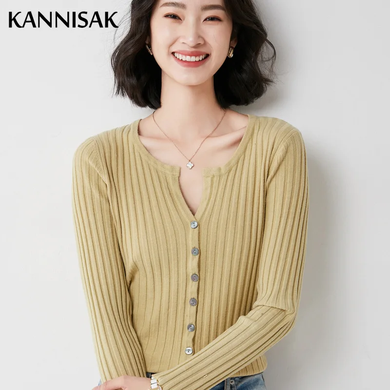 Autumn Winter Women\'s Cardigans O-neck Single Breasted Slim Knitted Tops Solid Korean Cardigan Femme Knitwear Brown Pink Sweater