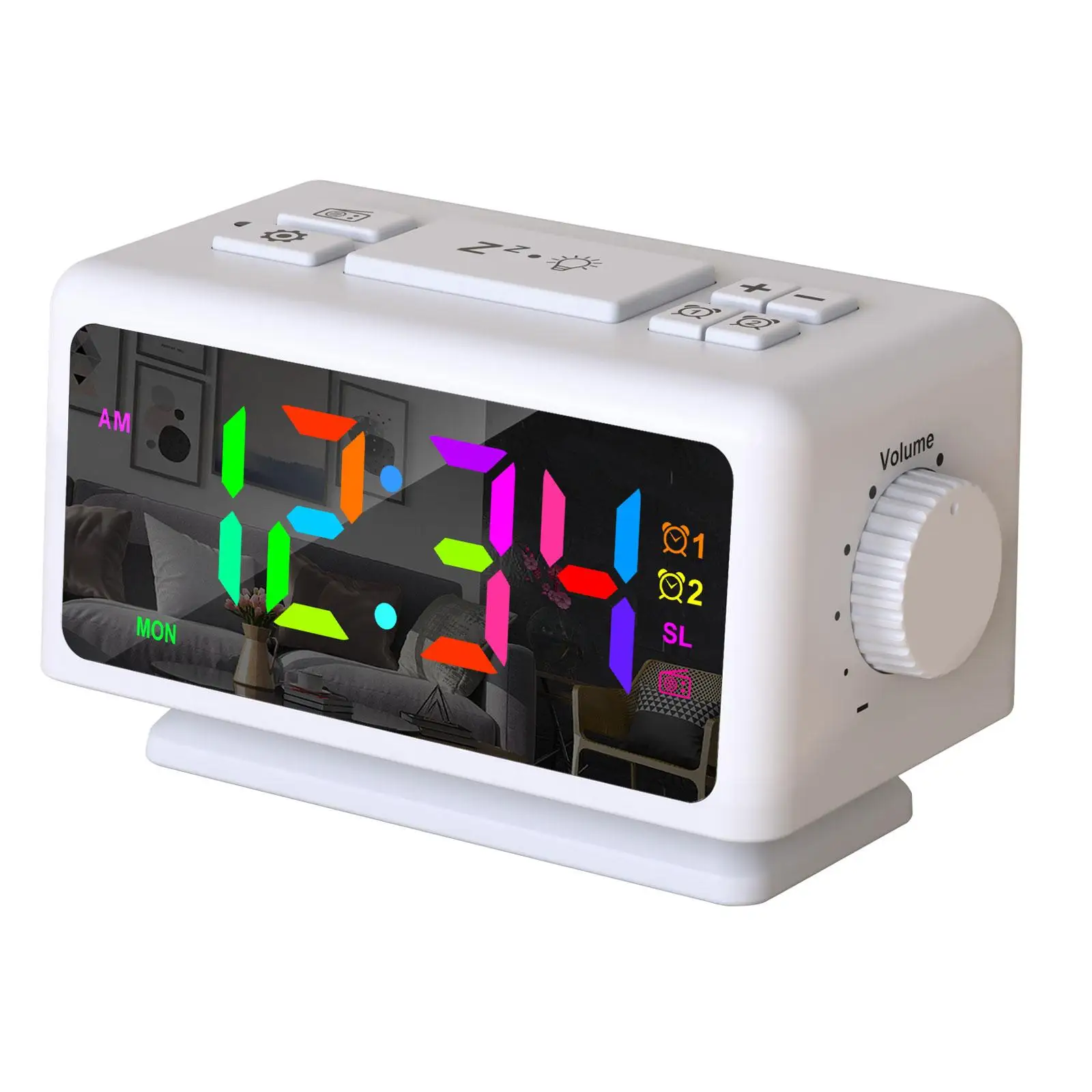LED Digital Alarm Clock Desk Digital Clock for Office Bedroom Deep Sleepers