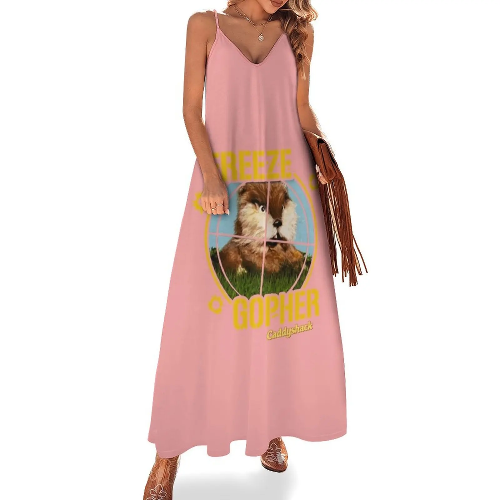 

Caddyshack Film Freeze Gopher Tri-blend Sleeveless Dress women's evening dresses dresses for woman