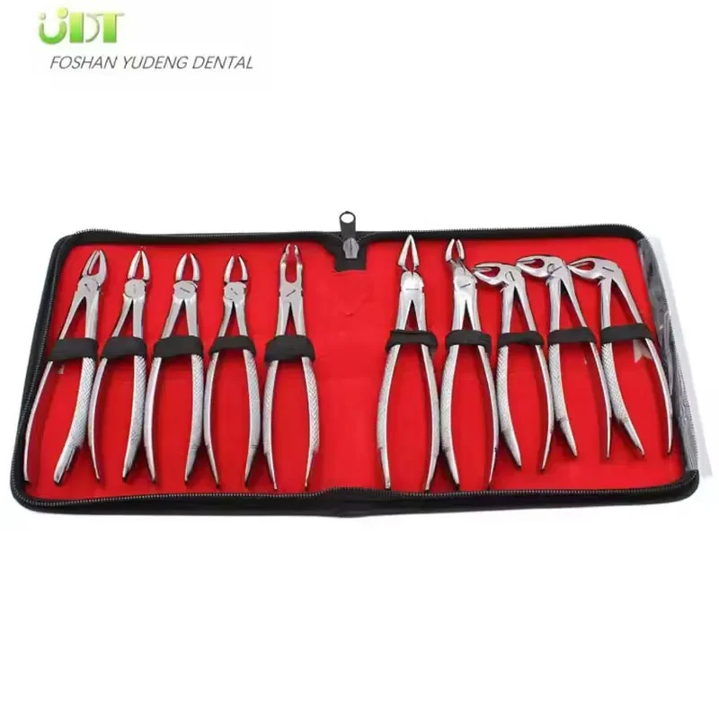 den tal Instruments Adult Tooth Extracting Forceps Pliers With  Toolkit 10pcs/Set