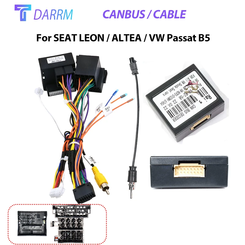 TDARRM For SEAT LEON /ALTEA /VW Android Car Radio Canbus Box Decoder VW-XB-05 G-VW-RZ-58 Wiring Harness Adapter Power Cable