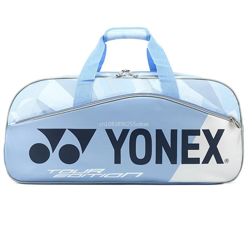 Yonex-Sac à dos de raquette de tennis bleu clair avec compartiment à chaussures, véritable sac professionnel, sacs de sport pour femmes et hommes