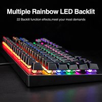 Rii Computer Keyboard Waterproof Portable RGB Mechanical Backlit Ergonomics Colorful Keyboard Computer Accessories 104 Keys
